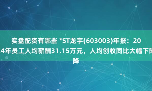 实盘配资有哪些 *ST龙宇(603003)年报：2024年员工人均薪酬31.15万元，人均创收同比大幅下降